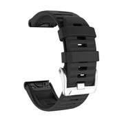 Compatible with Garmin Compatible witherunner 965 / 955 / 945 / 935 Screw Silver Steel Buckle Silicone Watch Band(Black)