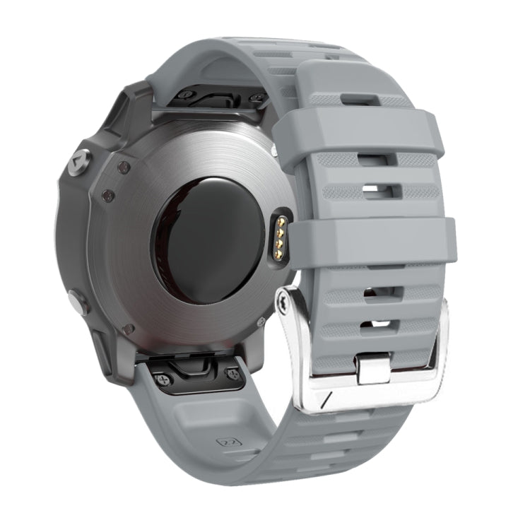 Compatible with Garmin Compatible witherunner 965 / 955 / 945 / 935 Screw Silver Steel Buckle Silicone Watch Band(Grey)