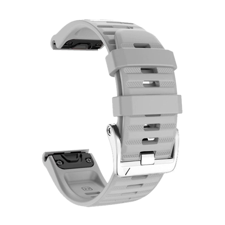 Compatible with Garmin Compatible witherunner 965 / 955 / 945 / 935 Screw Silver Steel Buckle Silicone Watch Band(Grey)
