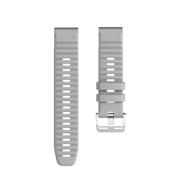 Compatible with Garmin Compatible witherunner 965 / 955 / 945 / 935 Screw Silver Steel Buckle Silicone Watch Band(Grey)