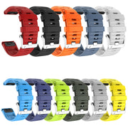 Compatible with Garmin Compatible witherunner 965 / 955 / 945 / 935 Screw Silver Steel Buckle Silicone Watch Band(Grey)