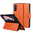 For Samsung Galaxy Z Fold5 SULADA All-inclusive Magnetic Snap Flip Leather Phone Case(Orange) - free shipping - PMC TechLife - Order now!