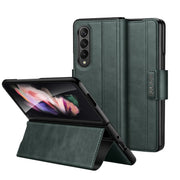 For Samsung Galaxy Z Fold4 / W23 SULADA All-inclusive Magnetic Snap Flip Leather Phone Case(Green)