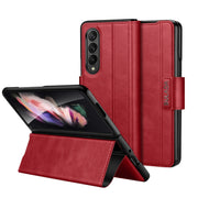 For Samsung Galaxy Z Fold3 / W22 SULADA All-inclusive Magnetic Snap Flip Leather Phone Case(Red)
