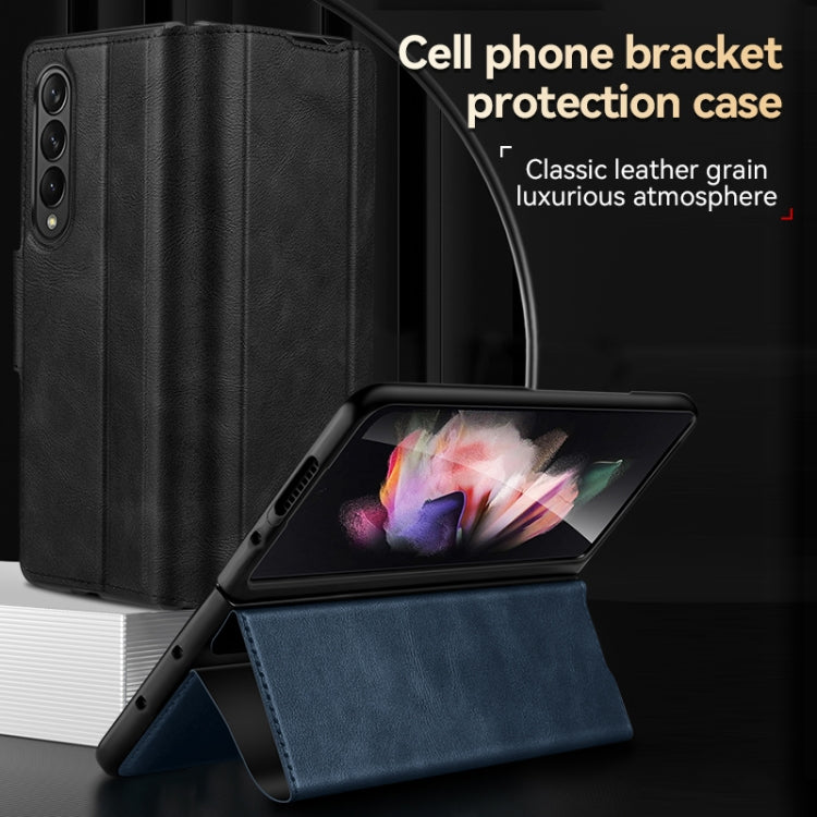 For Samsung Galaxy Z Fold2 / W21 SULADA All-inclusive Magnetic Snap Flip Leather Phone Case(Black)