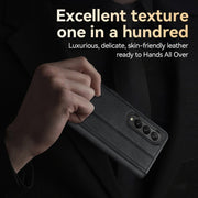 For Samsung Galaxy Z Fold2 / W21 SULADA All-inclusive Magnetic Snap Flip Leather Phone Case(Black)