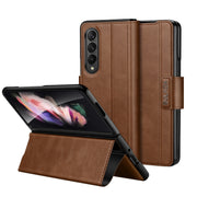 For Samsung Galaxy Z Fold2 / W21 SULADA All-inclusive Magnetic Snap Flip Leather Phone Case(Brown)