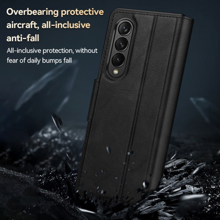 For Samsung Galaxy Z Fold2 / W21 SULADA All-inclusive Magnetic Snap Flip Leather Phone Case(Blue)