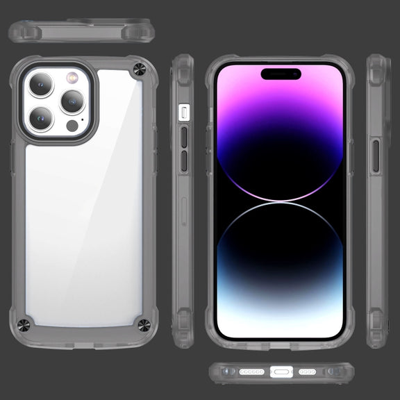 For iPhone 15 Pro Skin Feel TPU + PC Phone Case(Transparent Black)