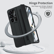 For Samsung Galaxy Z Fold5 5G Integrated Full Coverage Pen Slot Folding Phone Case with Stylus(Black)