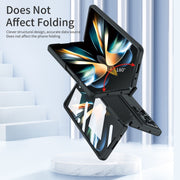 For Samsung Galaxy Z Fold5 5G Integrated Full Coverage Pen Slot Folding Phone Case with Stylus(Black)