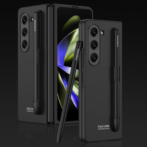 For Samsung Galaxy Z Fold5 GKK Ultra-thin Full Coverage Phone Flip Case with Pen Slot(Black)