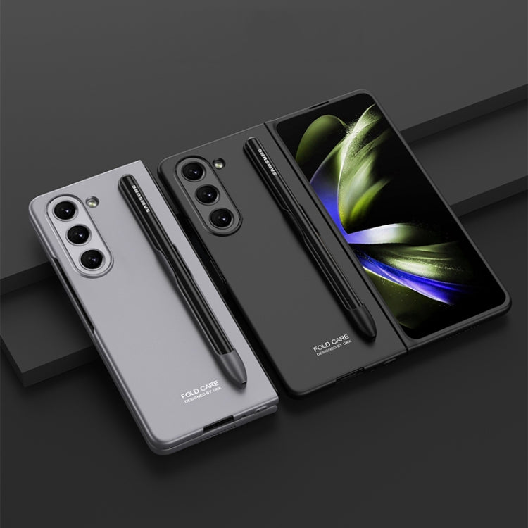 For Samsung Galaxy Z Fold5 GKK Ultra-thin Full Coverage Phone Flip Case with Pen Slot(Black)