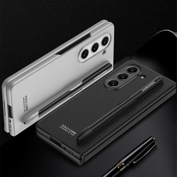 For Samsung Galaxy Z Fold5 GKK Ultra-thin Full Coverage Phone Flip Case with Pen Slot(Black)