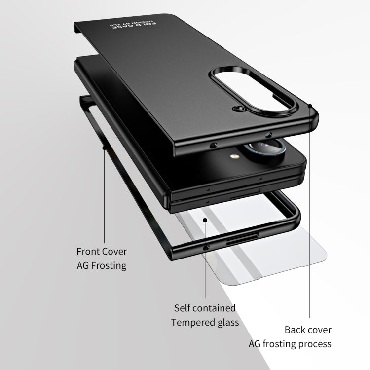 For Samsung Galaxy Z Fold5 5G Integrated AG Matte Folding Phone Case(Black)