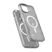 For iPhone 15 Terminator Style Glitter Powder MagSafe Magnetic Phone Case(Black)