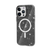 For iPhone 15 Pro Terminator Style Glitter Powder MagSafe Magnetic Phone Case(Black)