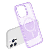 For iPhone 15 Pro Max Terminator Style Glitter Powder MagSafe Magnetic Phone Case(Purple)