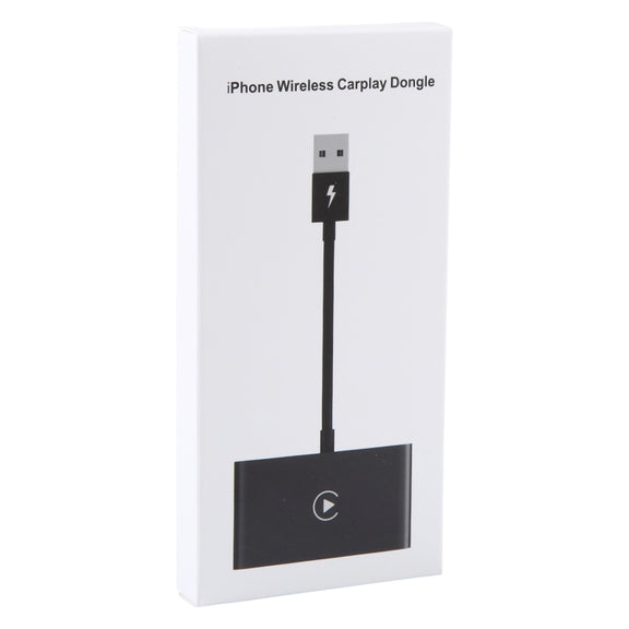 USB + USB-C / Type-C Wired to Wireless Carplay Adapter for iPhone(Black)