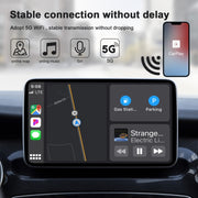 USB + USB-C / Type-C Wired to Wireless Carplay Adapter for iPhone(Black)