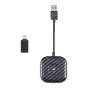 USB + USB-C / Type-C Wired to Wireless Carplay Adapter for iPhone(Black)