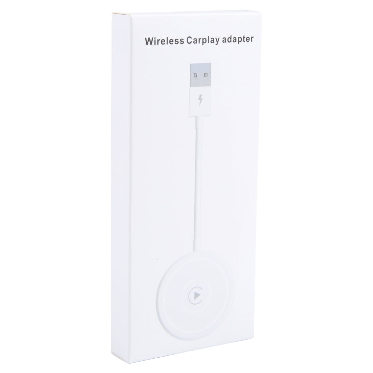 USB + USB-C / Type-C Wired to Wireless Carplay Adapter for iPhone(White)