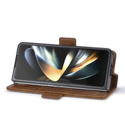 For Samsung Galaxy Z Fold5 LC.IMEEKE RFID Anti-theft Leather Phone Case(Brown)