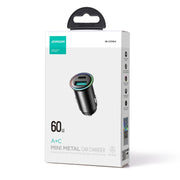 JOYROOM JR-CCN04 60W PD+QC3.0 Mini Metal Car Charger(Black)