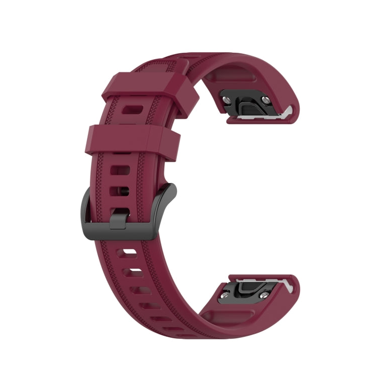 Compatible with Garmin Epix Pro 42mm Pure Color Silicone Watch Band(Wine Red)