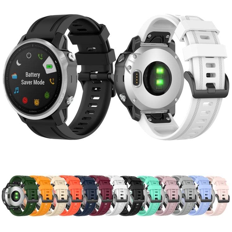 Compatible with Garmin Fenix 7S Pro 42mm Pure Color Silicone Watch Band(White)