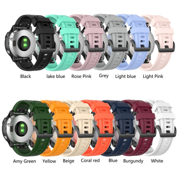 Compatible with Garmin Fenix 7S Pro 42mm Pure Color Silicone Watch Band(Blue)
