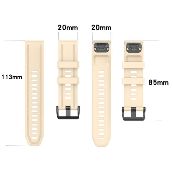 Compatible with Garmin Fenix 7S Pro 42mm Pure Color Silicone Watch Band(Blue)