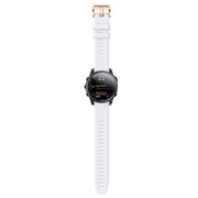 Compatible with Garmin Epix Pro 42mm Rose Gold Buckle Silicone Watch Band(White)