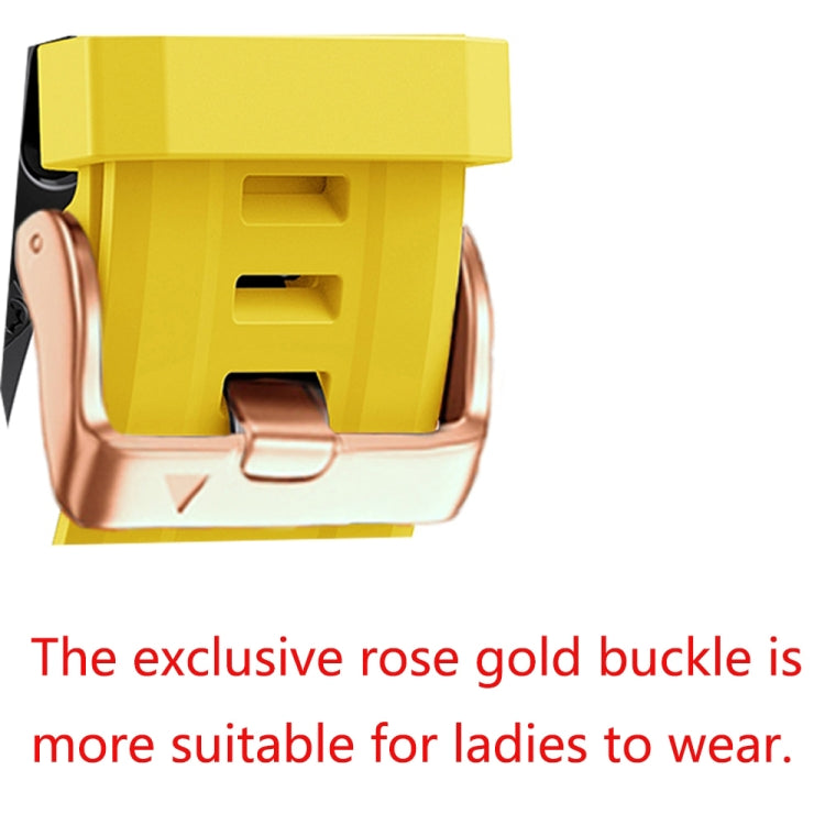 Compatible with Garmin Epix Pro 42mm Rose Gold Buckle Silicone Watch Band(White)