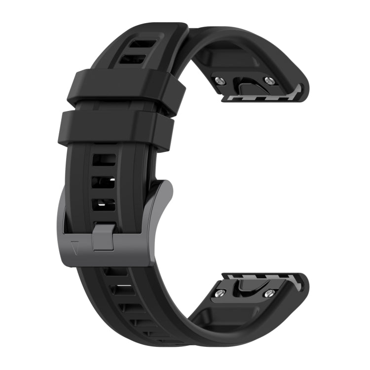 Compatible with Garmin Fenix 7S Pro 42mm Solid Color Silicone Watch Band(Black)