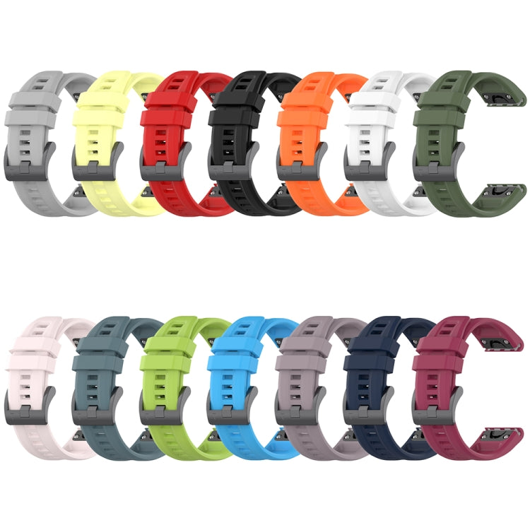 Compatible with Garmin Fenix 7S Pro 42mm Solid Color Silicone Watch Band(Black)