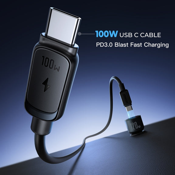 JOYROOM JR-CCN07 120W Dual PD+QC3.0 3-Port Car Charger(Dark Gray)