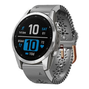 Compatible with Garmin Epix Pro 42mm Lady Lace Punch Silicone Watch Band(Grey)