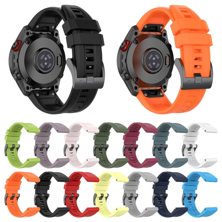 Compatible with Garmin Instinct 2 Solar Solid Color Silicone Watch Band(White)