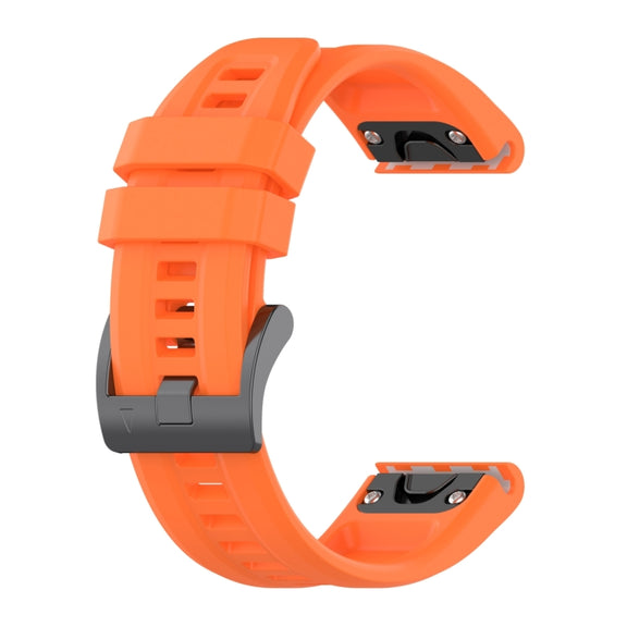 Compatible with Garmin Instinct 2X Solar Solid Color Silicone Watch Band(Orange)