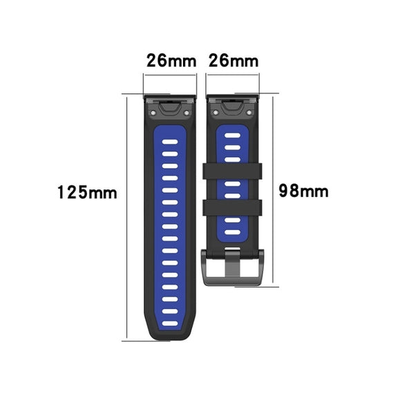 Compatible with Garmin Enduro 2 Sports Two-Color Silicone Watch Band(Pink+Black)