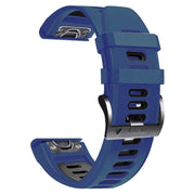 Compatible with Garmin Enduro 2 Sports Two-Color Silicone Watch Band(Midnight Blue+Black)