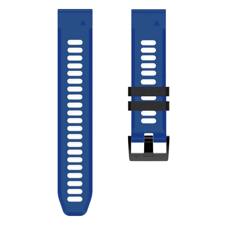 Compatible with Garmin Epix Pro 51mm Sports Two-Color Silicone Watch Band(Midnight Blue+White)