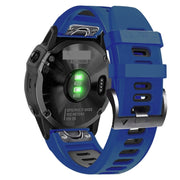Compatible with Garmin Epix Pro 51mm Sports Two-Color Silicone Watch Band(Midnight Blue+Black)