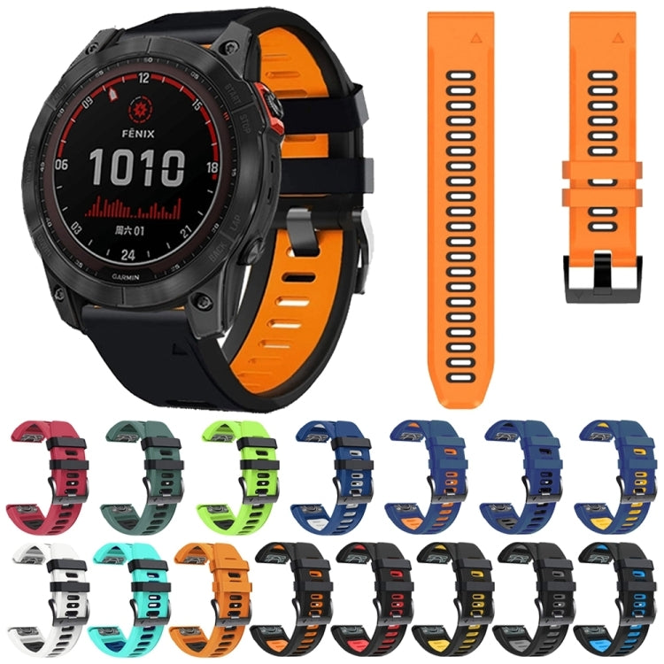 Compatible with Garmin Enduro 2 Sports Two-Color Silicone Watch Band(Midnight Blue+Black)