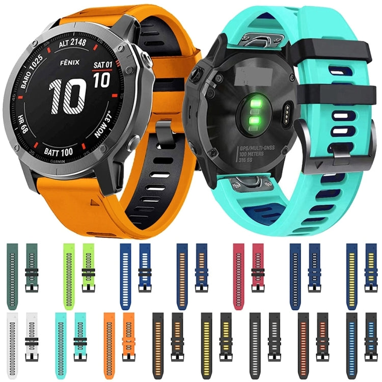 Compatible with Garmin Enduro 2 Sports Two-Color Silicone Watch Band(Midnight Blue+Black)