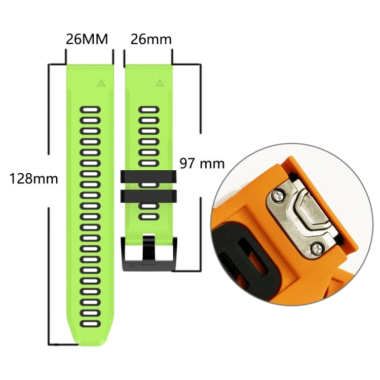 Compatible with Garmin Enduro 2 Sports Two-Color Silicone Watch Band(Midnight Blue+Black)