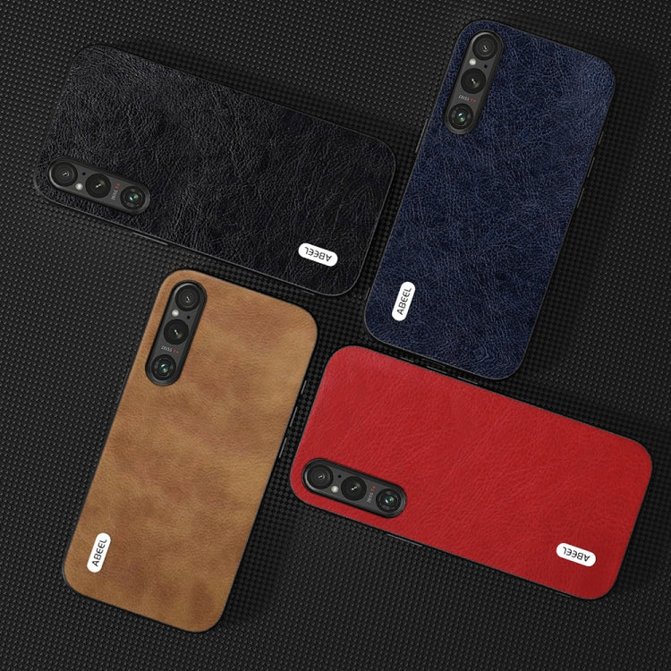 For Sony Xperia 1 V ABEEL Retro Litchi Texture PU Phone Case(Red)