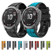 Compatible with Garmin Epix Pro 51mm Sports Two-Color Silicone Watch Band(Dark Blue+Black)