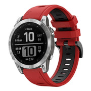 Compatible with Garmin Instinct 2 Solar Sports Two-Color Silicone Watch Band(Red+Black)